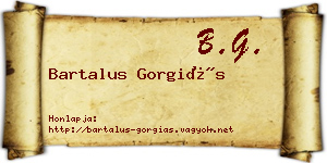 Bartalus Gorgiás névjegykártya